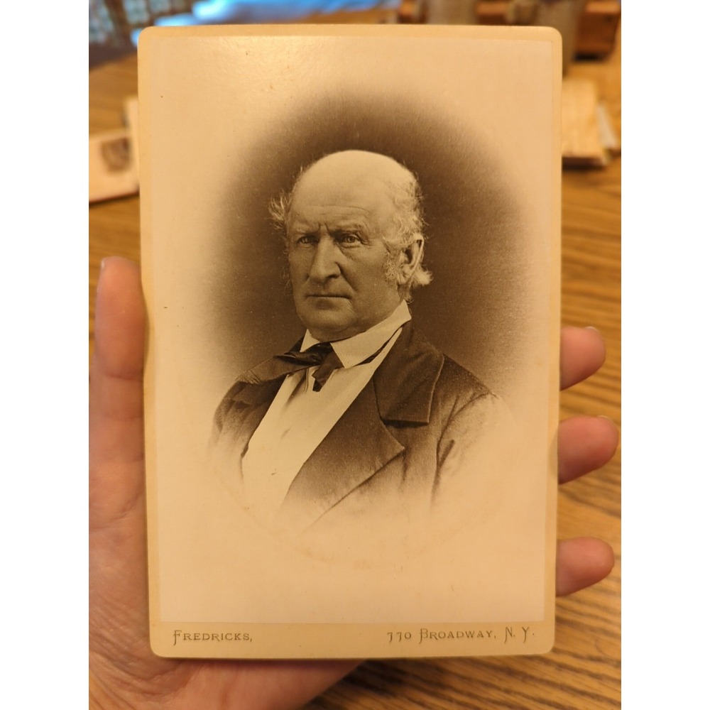 Antique Cabinet Card Man Photo Victorian Portrait Fredricks New York NY 1881